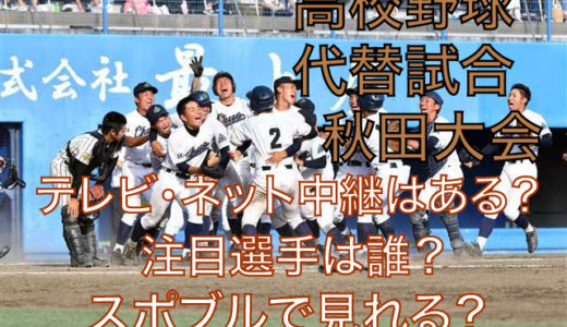 高校野球代替試合の秋田大会テレビ・ネット中継動画！スポブルは？
